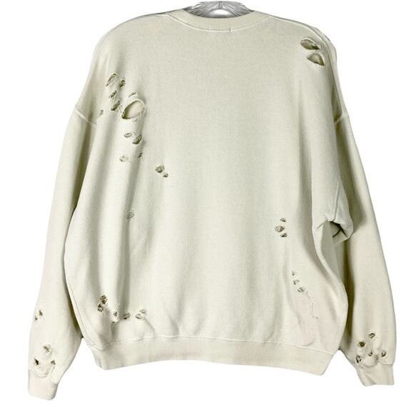 NWOT R13 FTS Sweatshirt XS Oversized Ecru/White Colorful-Graphic Distressed - Picture 3 of 10